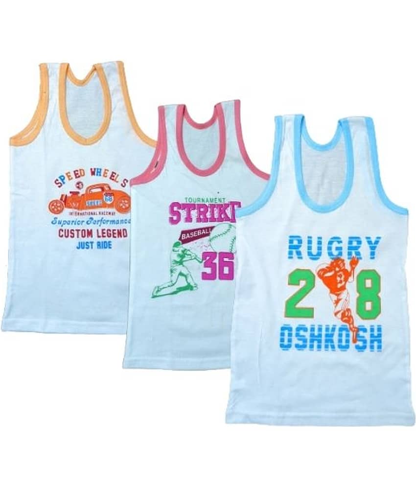 DAYAKU Pack of 3 Boys 100% Cotton ( White )