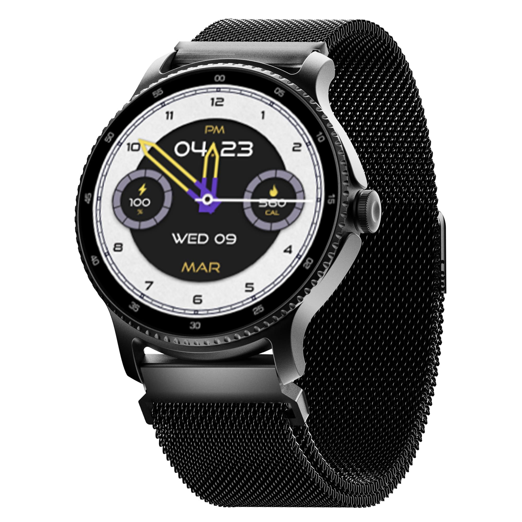 boAt Lunar Discovery 2026 Edition w/ 1.39" (3.5 cm) HD Display, Bluetooth Calling, Emergency SOS, HR, SpO2 & Sleep Tracking Smart Watch for Men & Women (Black Metal) boAt Lunar Discovery 2026 Edition w/ 1.39" (3.5 cm) HD Display, Bluetooth Calling, Emerg