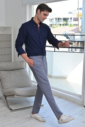 Atlee - Comfort Knitted Trouser - Grey-S-30 / GREY