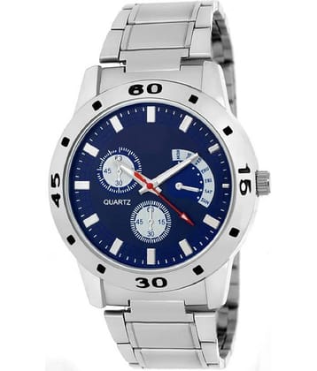 Shivark Silver Metal Analog Men's Watch