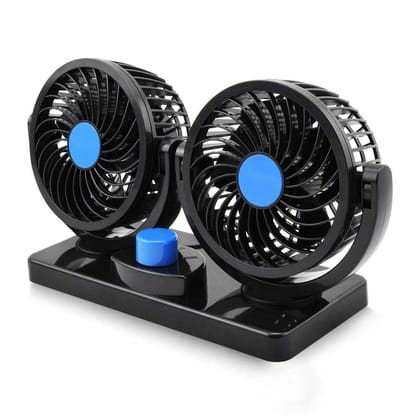 Woschmann Mitchell 12V DC Electric Car Fan for Dashboard, Double Head Cooling Electric Fan, 360 Degree Rotatable Small Fan for Car with 2 Speed Control, ABS Plastic, Dashboard Fan Woschmann Mitchell 12V DC Electric Car Fan for Dashboard, Double Head Cool