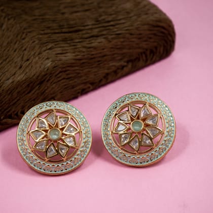 Golden Enamelled Ira Earrings