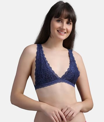 N-Gal Nylon Non Padded Women's Bralette Bra ( White )