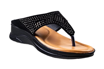 Trendz Ladies Black Chappal-Black / 3