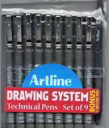 Artline Drawing Pen Set Of 9 +1 Pen