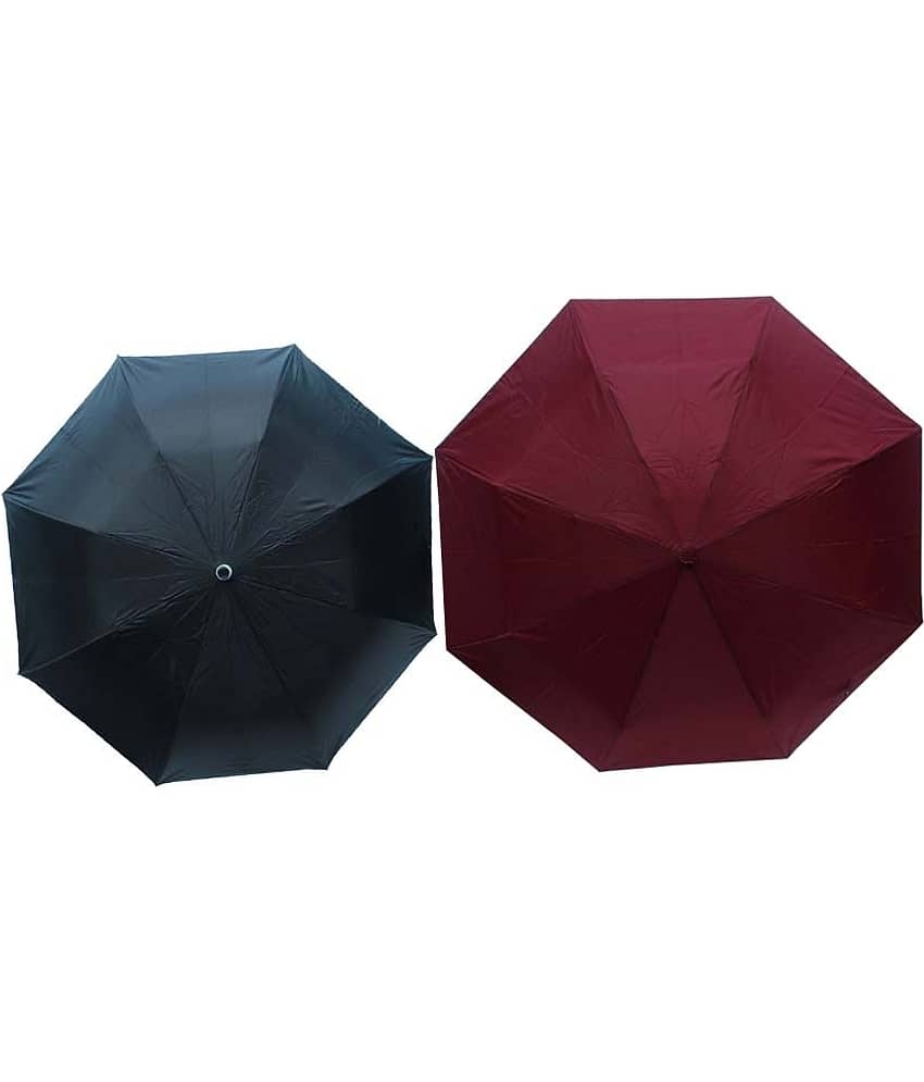 Arip Black & Maroon 3 Fold Umbrella (Pack of 2)