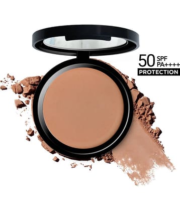 BELLAVITA SPF 50 Compact Powder for All Skin Types | Matt Finish | Hide Pores | Long Lasting | Smooth Skin Texture | Full Coverage | Toasted Hazelnut