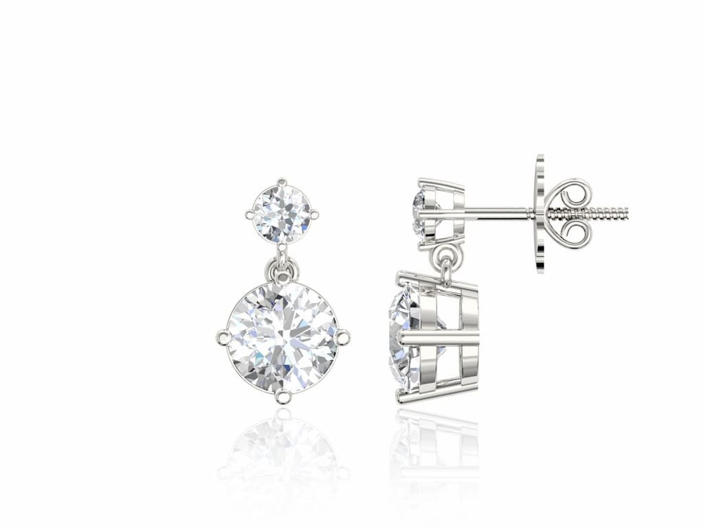 Illuminating Round Drop Solitaire Earrings