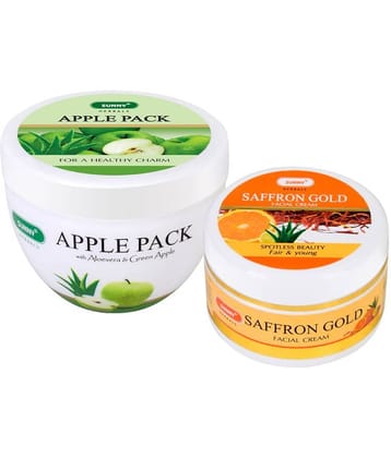 SUNNY HERBALS Saffron Gold Facial Cream 100 gm & Apple Face Pack Masks 150 gm