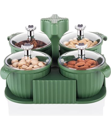 Analog Kitchenware Food/Masala/DryFruit Plastic Green Pickle Container ( Set of 1 )