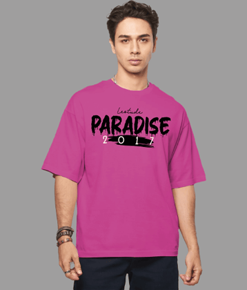 Leotude Pack of 1 Cotton Blend Oversized Fit Men's T-Shirt ( Pink )