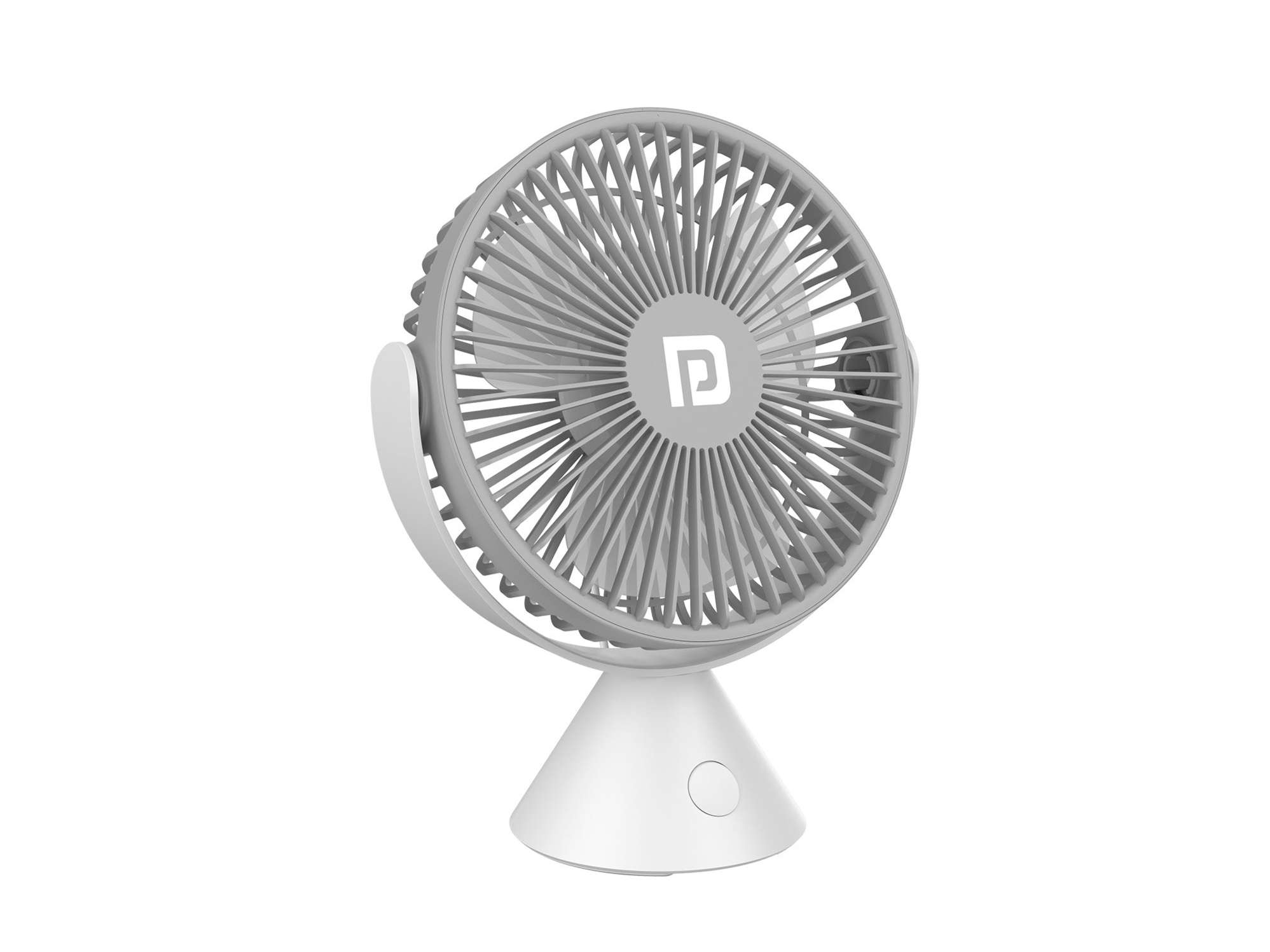 Portronics Aero Breeze, 3 Adjustable Speed Levels, Up to 3000 RPM, 360-Degree Cooling, 2400mAh Rechargeable Battery - Grey