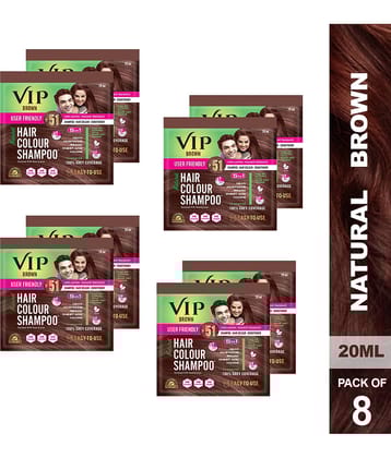 VIP Hair Colour Shampoo Unscented Permanent Hair Color 160 mL Brown