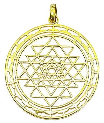 Astrodidi Shree Yantra Pendant For Men And Women Spiritual Brass Shri Yantram Locket