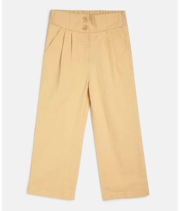 MINI KLUB Beige Woven Pant For Kids Girls