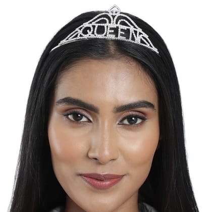 Women Silver-Toned Embellished Queen Tiara