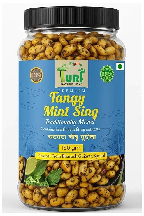 TURF FRESH Tangy Mint Sing Dana | Chatpata Nimbu Pudina Peanuts | Crunchy Snack