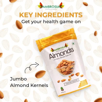 Ambrosia Jumbo California Almonds Sanora 250g (Pack of 1)