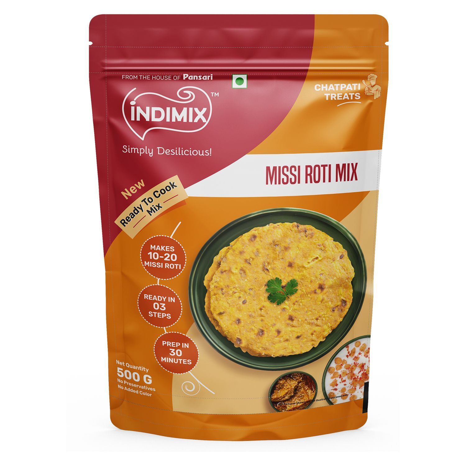 Indimix Ready to Cook Missi Roti Mix - 500g