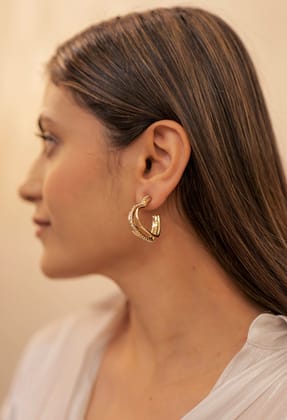 Aurora Geometric Earrings-STAINLESS STEEL / GOLDEN