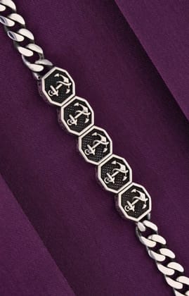 Men’s Anchored Link Silver Bracelet-None / Silver