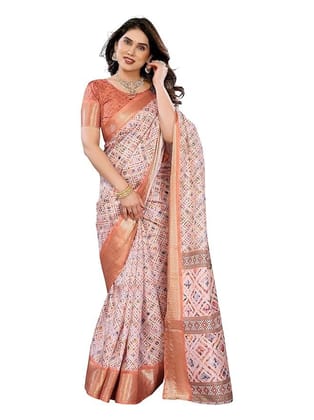 Kjs Premium Aakriti Design Dola Cotton Silk Saree Lavender