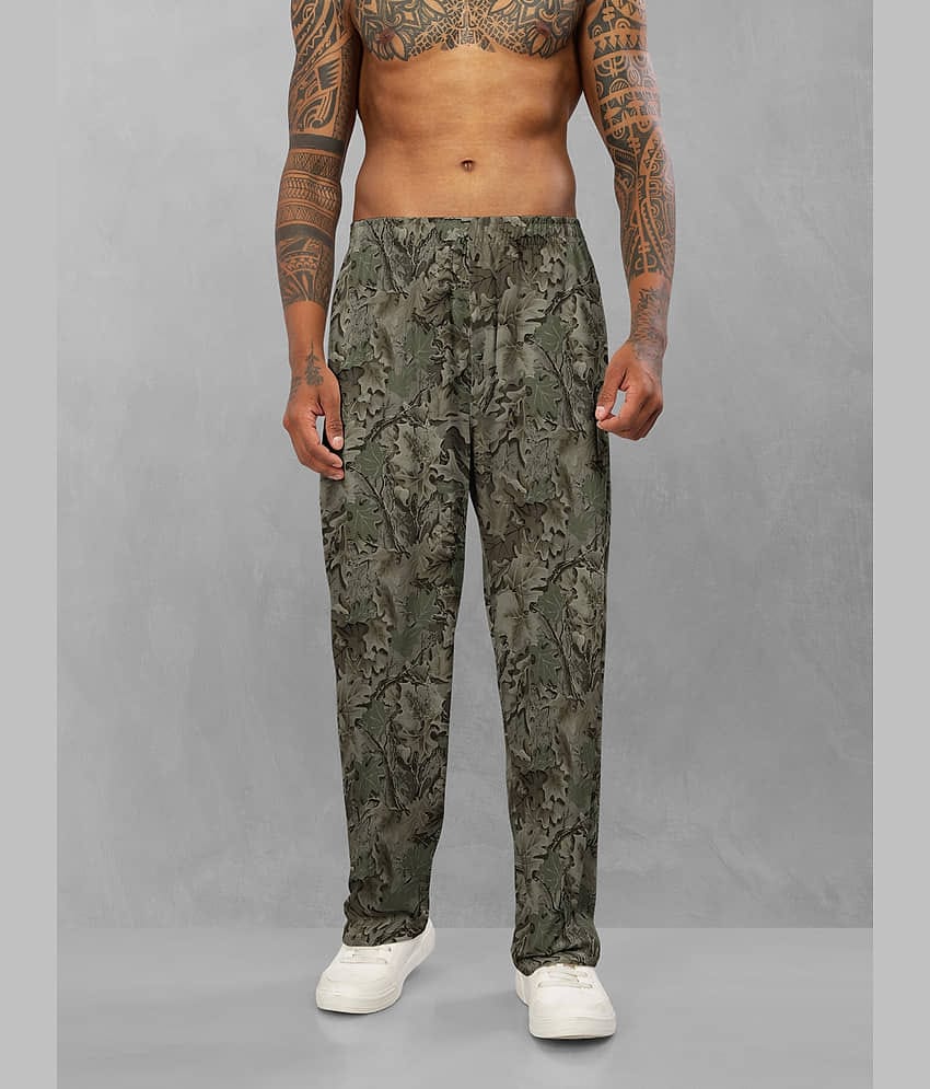 BULLMER Olive Green Cotton Blend Men's Trackpants ( Pack of 1 )