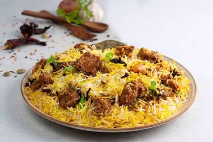 Hyderabadi Dum Mutton Biryani (Boneless) (Spicy) - Serves 1.