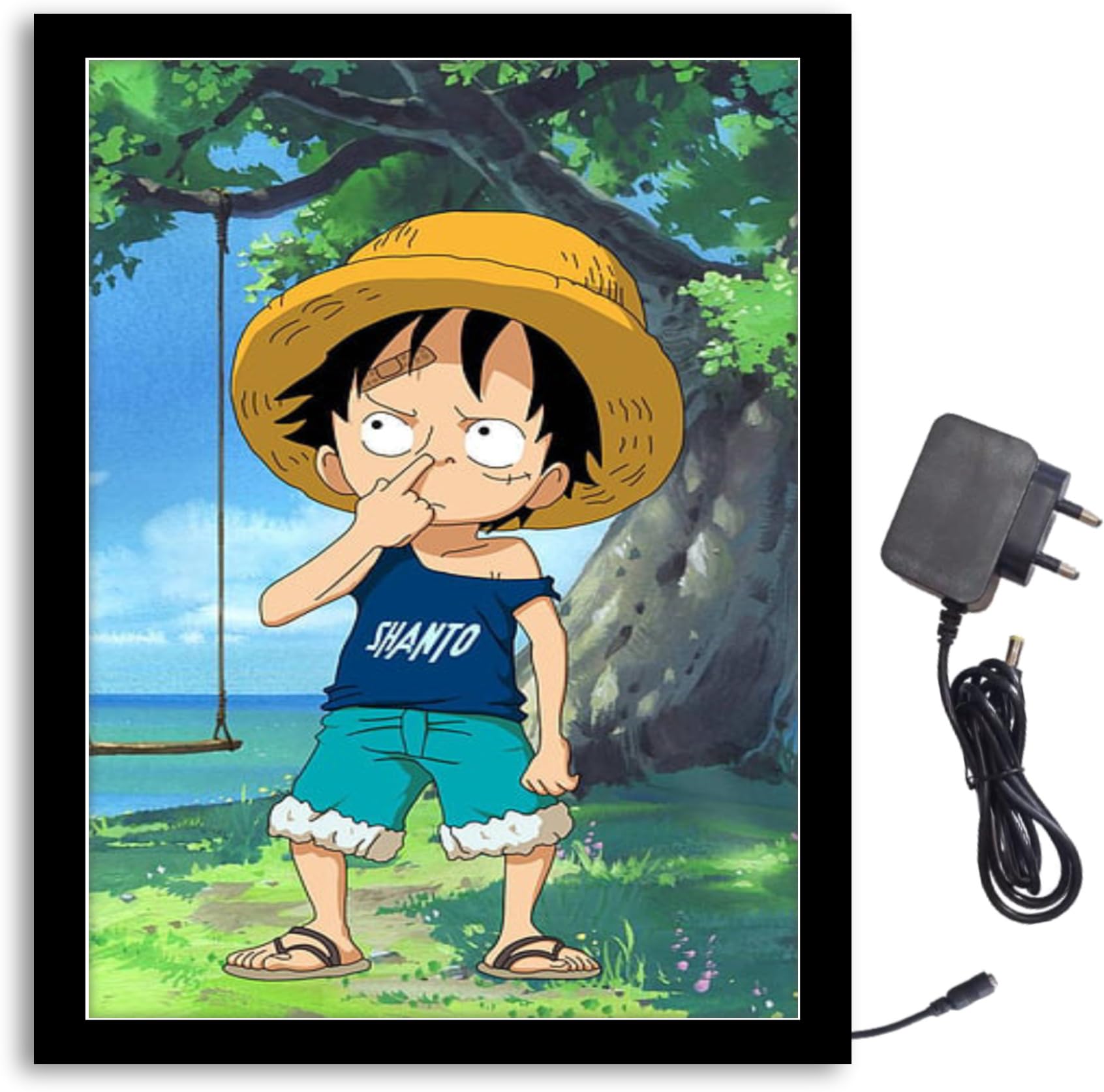 NOKKES One Piece Shanto Light Photo Frame 8X10 inch Led Light photo Frame With Light Adaptor Led Light Photo Frame Black Color Photo Frame_AQW157