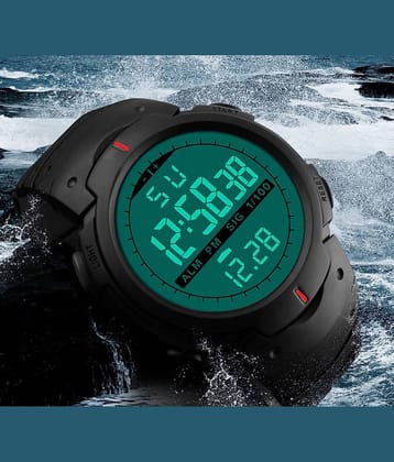 Renaissance Traders - Black PU Digital Men's Watch