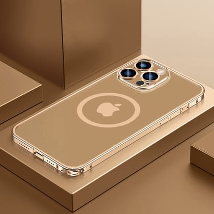 iPhone Metal Lock Magsafe Series With Camera Lens Protector-iPhone 13 Pro / Gold