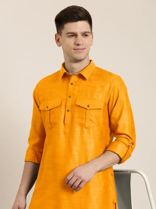 Mustard cotton Pathani with Salwar-Made To Measure / Pathani Pajama set