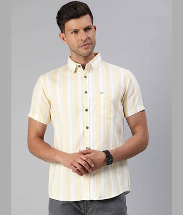 MAJESTIC MAN 100% Cotton Slim Fit Striped Half Sleeves Men's Casual Shirt - Light Grey ( Pack of 1 )