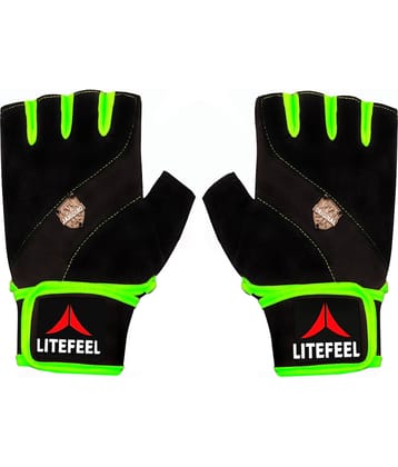 LITE FEEL Trendy Exercise Unisex Polyester Gym Gloves For Advanced Fitness Training and Workout With Half-Finger Length