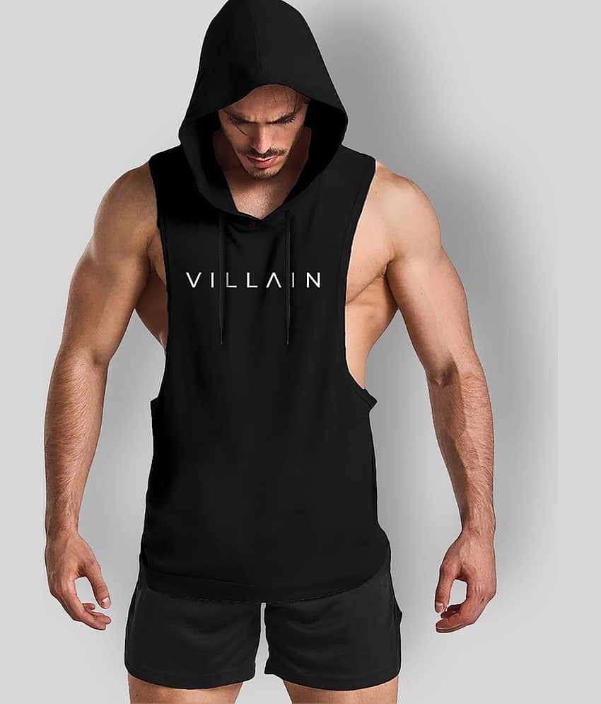 VILLAIN -  Black Polyester Men's Gym Sweatshirt ( Pack of 1 )