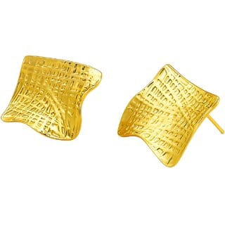 KIMTI 18K Gold Plated Square Studs Earrings