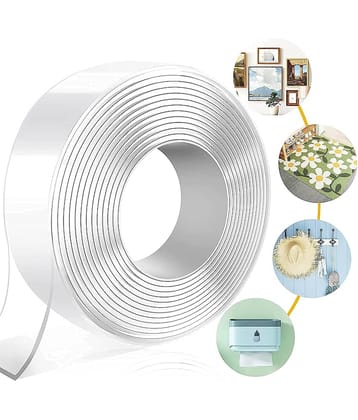 SHB 3 Meter Double Sided Tape - Adhesive Silicone Tape, Heavy Duty, Heat Resistant, Multi-Functional, Removable, Washable, Reusable Anti-Slip Gel Nano Grip Tape (2 MM)
