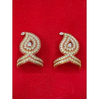 Zircon Floral Mukut Crown for laddu gopal ji  Gold-Tone, Size 6/7