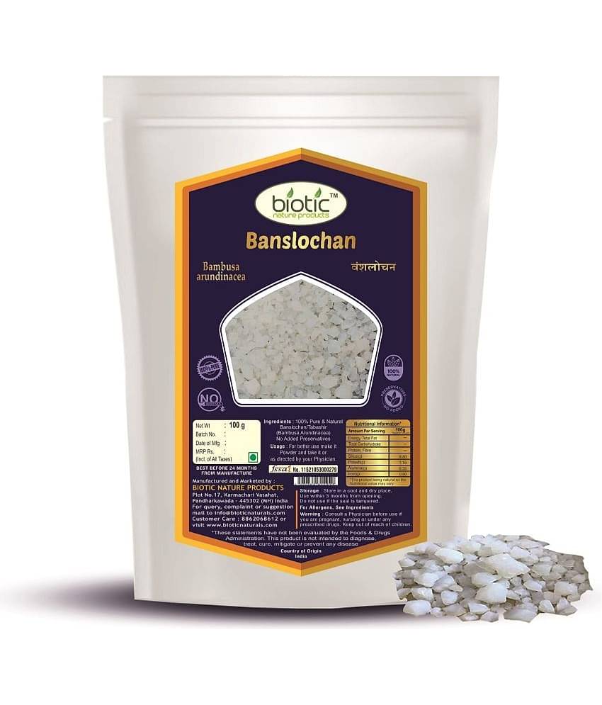 Biotic Banslochan (Bambusa Arundinaces) Vanslochan - Tabasheer 100 gm