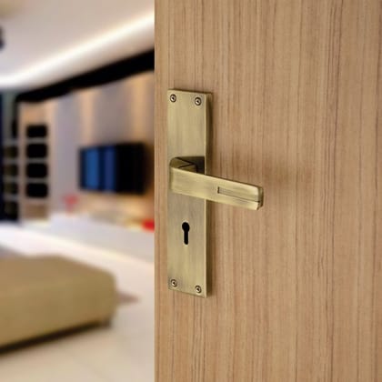 BUCKLER Zinc Alloy-4058-Gold Antique 8 Inch Mortise Handle set-70MM Double Turn Bullet Lock (Antique)