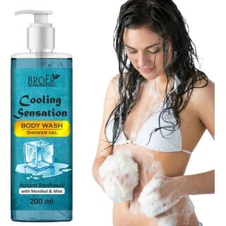 Broer Cooling Sensation Body Wash - Cool & Refreshing Shower Gel For Hot Weather (200 ml)