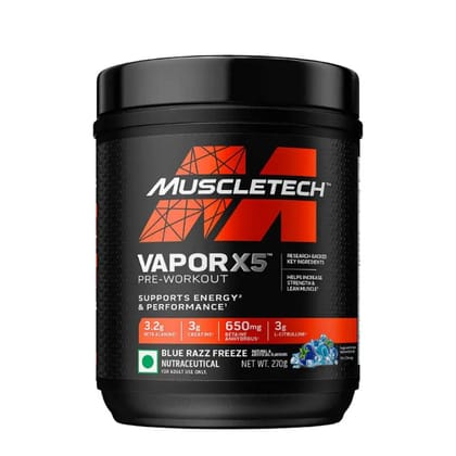 MuscleTech Vapor X5 Pre Workout Powder-30 Servings / Blue Razz Freeze