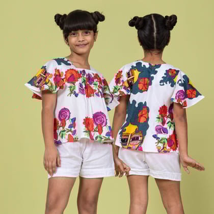 Girls Cotton Top & Shorts Coord Set | Rosa-0-6M