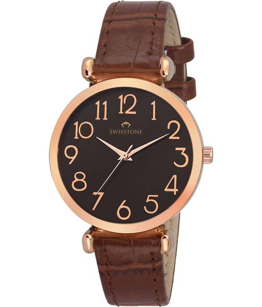 Swisstone - Brown Leather Analog Womens Watch