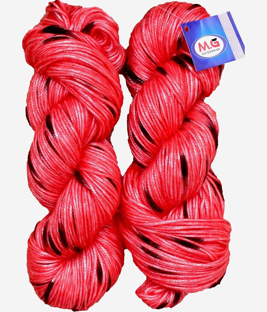 Joy Red (200 gm)  Wool Hank Hand knitting wool / Art Craft soft fingering crochet hook yarn, needle knitting yarn thread dyed.