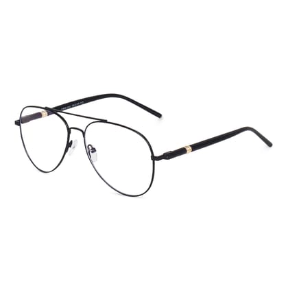 Dervin Blue Light Blocking Blue Cut Zero Power anti-glare Retro Aviator Eyeglasses frame for Eye Protection from UV by Computer/Tablet/Mobile/Laptop-Black