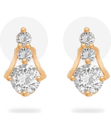 LUV FASHION Golden Stud Earrings ( Pack of 1 )