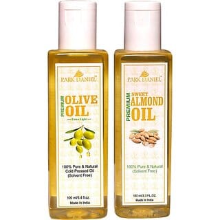 PARK DANIEL Premium Extra Light Olive Oil and Sweet Almond oil Combo of 2 No.100 ml Bottles (200 ml)