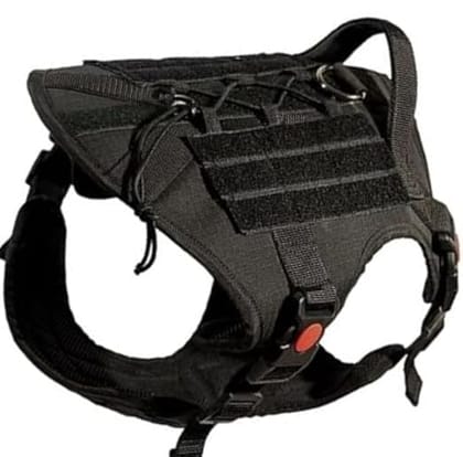 Tactical Dog Harness with Side Lock, Safety Features No-Pull Breathable Adjustable Pet Vest with Handle (Large)