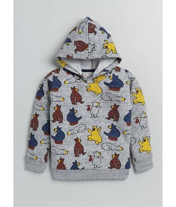 Lazy Shark Pack of 1 Boys Cotton Sweatshirt ( Gray )